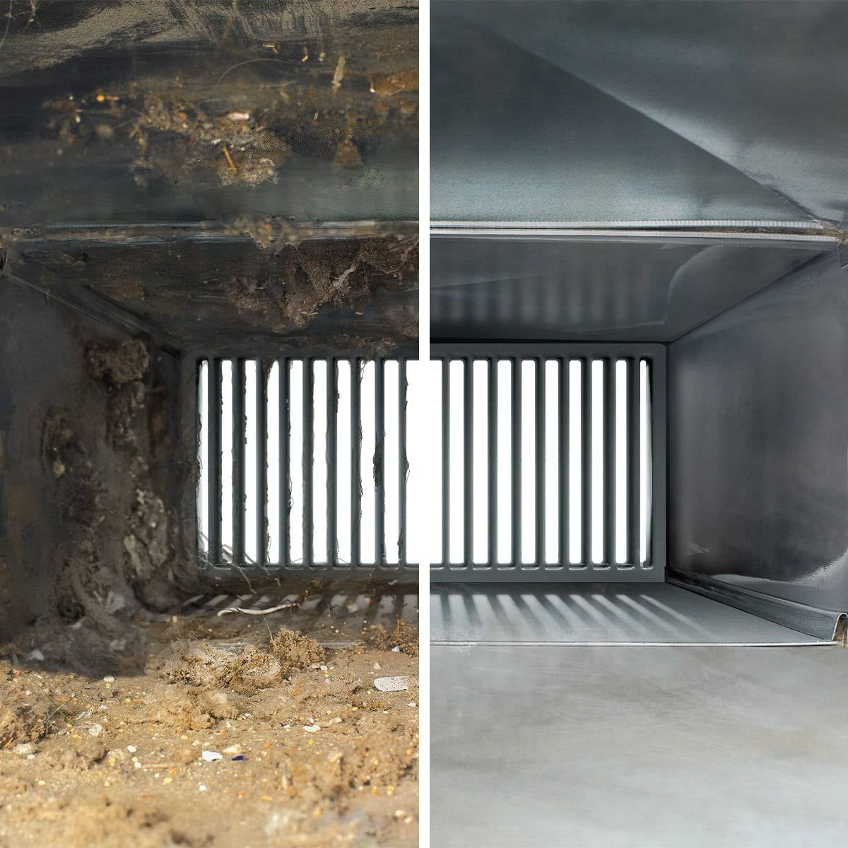 Complete before and after duct cleaning transformation